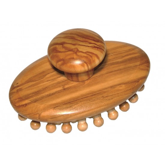 Anti-Cellulite Brush Made from Oiled Olive Wood And Balms